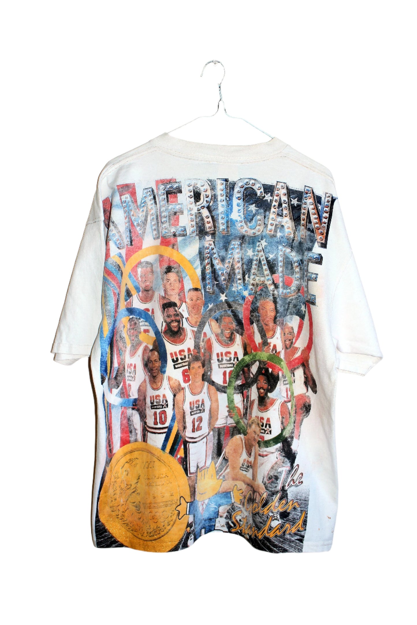 Dream Team on Vintage Tultex Heavyweight Tee w/ Distressed Graphic (L)