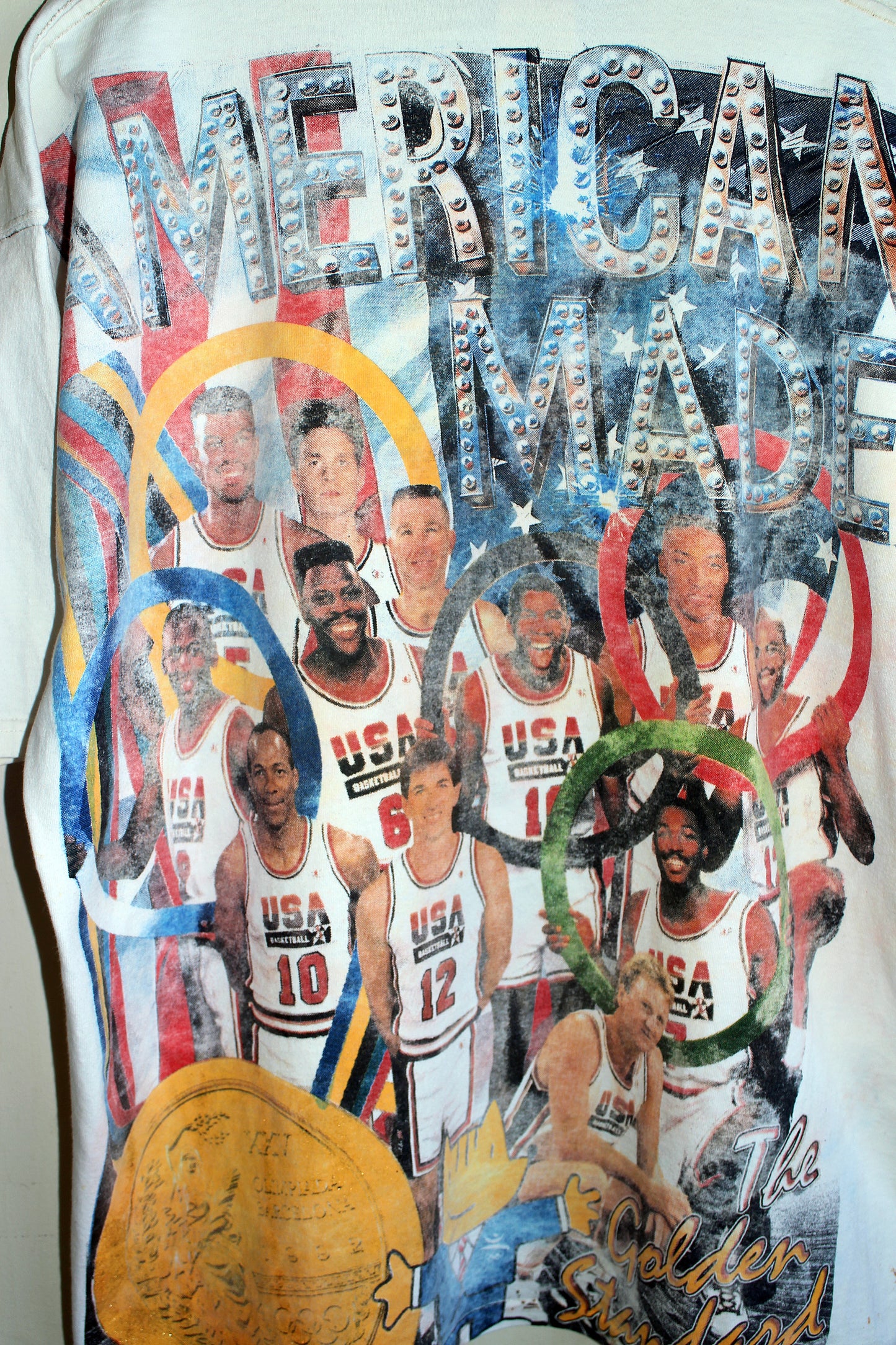 Dream Team on Vintage Tultex Heavyweight Tee w/ Distressed Graphic (L)