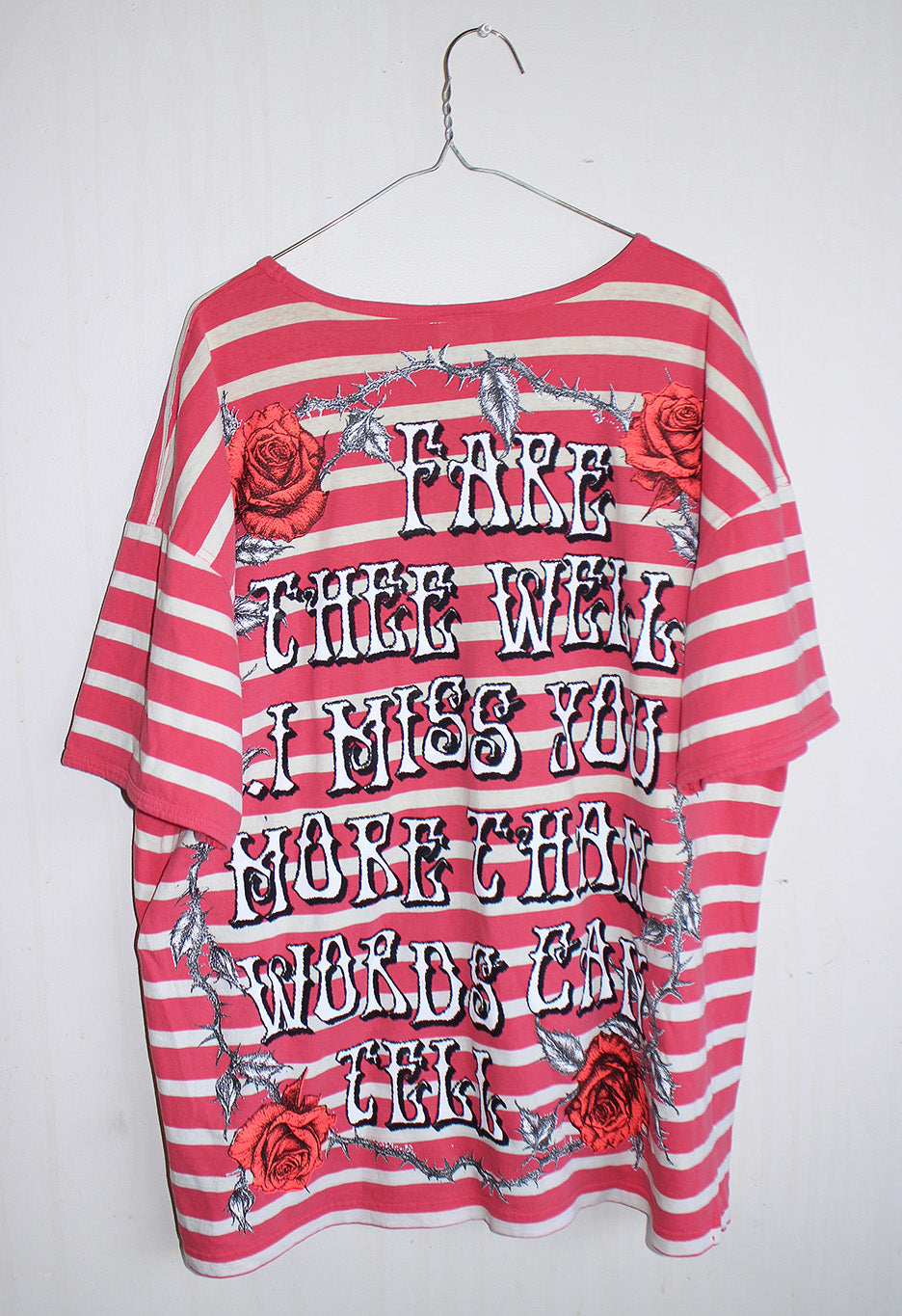 Fare Thee Well Jerry Single Stitch F.OT.L Vintage Cheetah Striped Salmon Tee (XL)