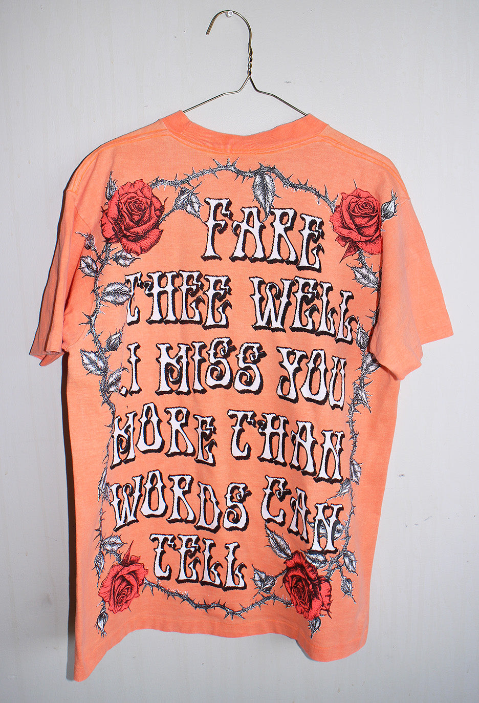 Fare Thee Well Jerry Single Stitch F.OT.L Vintage Anvil Neon faded Orange (L)