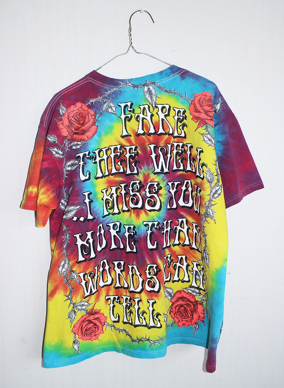 Fare Thee Well Jerry Anvil Tie Dyed 00's Anvil tee (L)