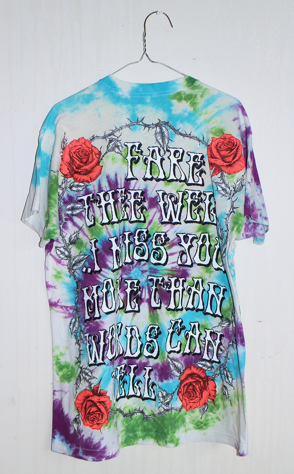 Fare Thee Well Jerry Vintage Single Stitch Tie Dyed tee (L)