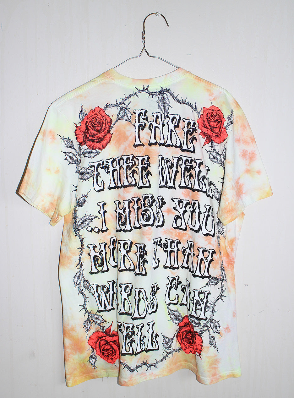 Fare Thee Well Jerry Tie Dyed Modern Jockey Tee (L)