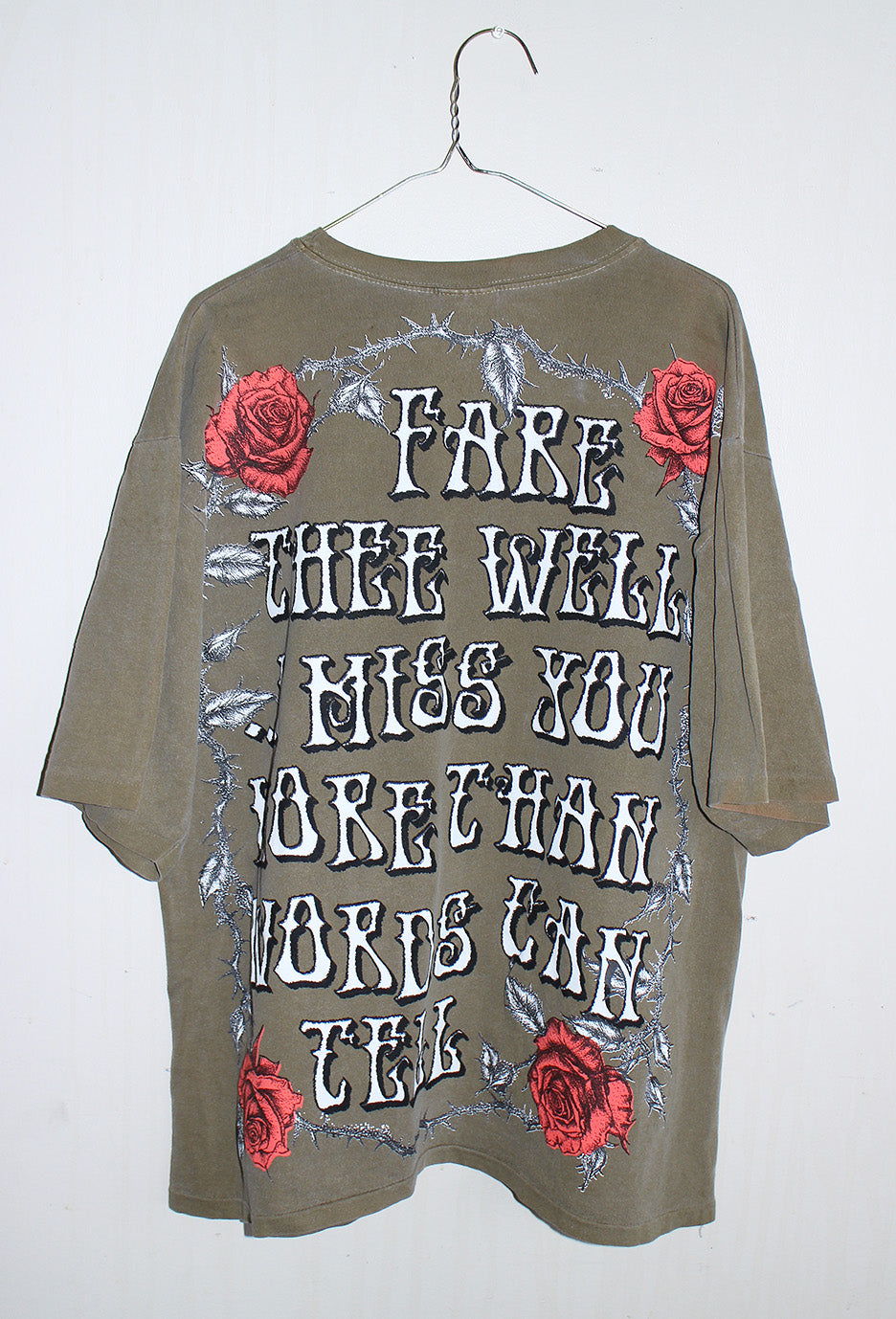 Fare Thee Well Jerry Olive Green Single stitch fast company Tee (L)