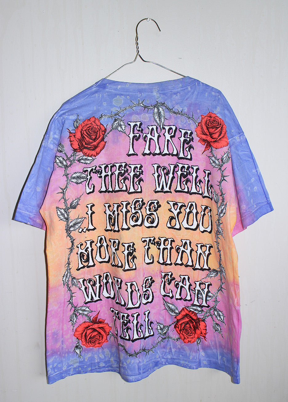 Fare Thee Well Jerry Vintage single stitched tie dyed tee (XL)