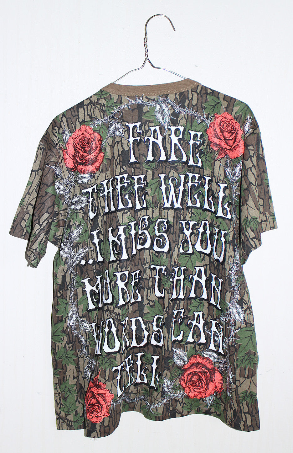 Fare Thee Well Jerry on Single Stitch Camo pocket tee (L)