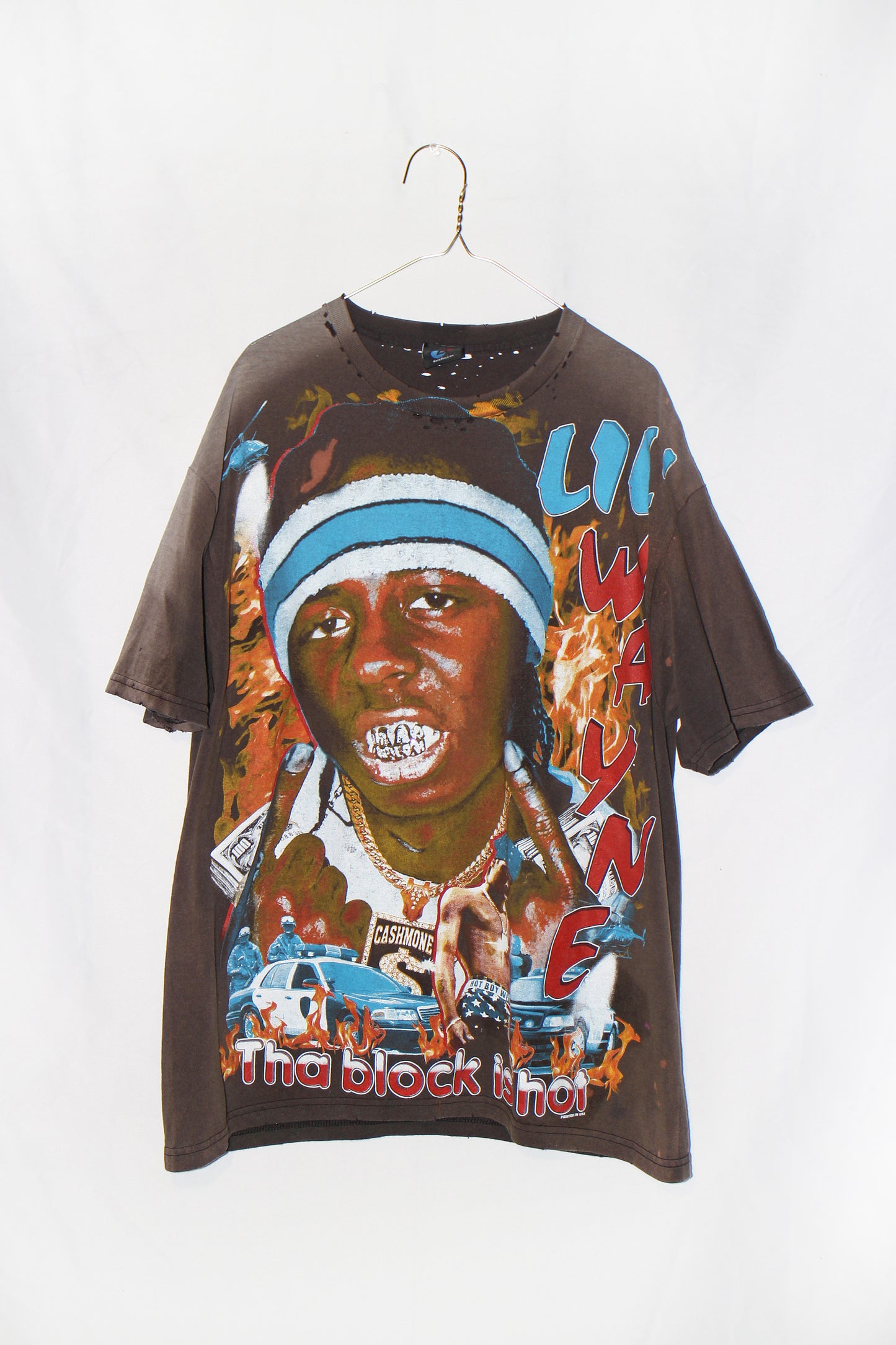 Faded/Distressed/Bejeweled Lil' Wayne Tee (XL)