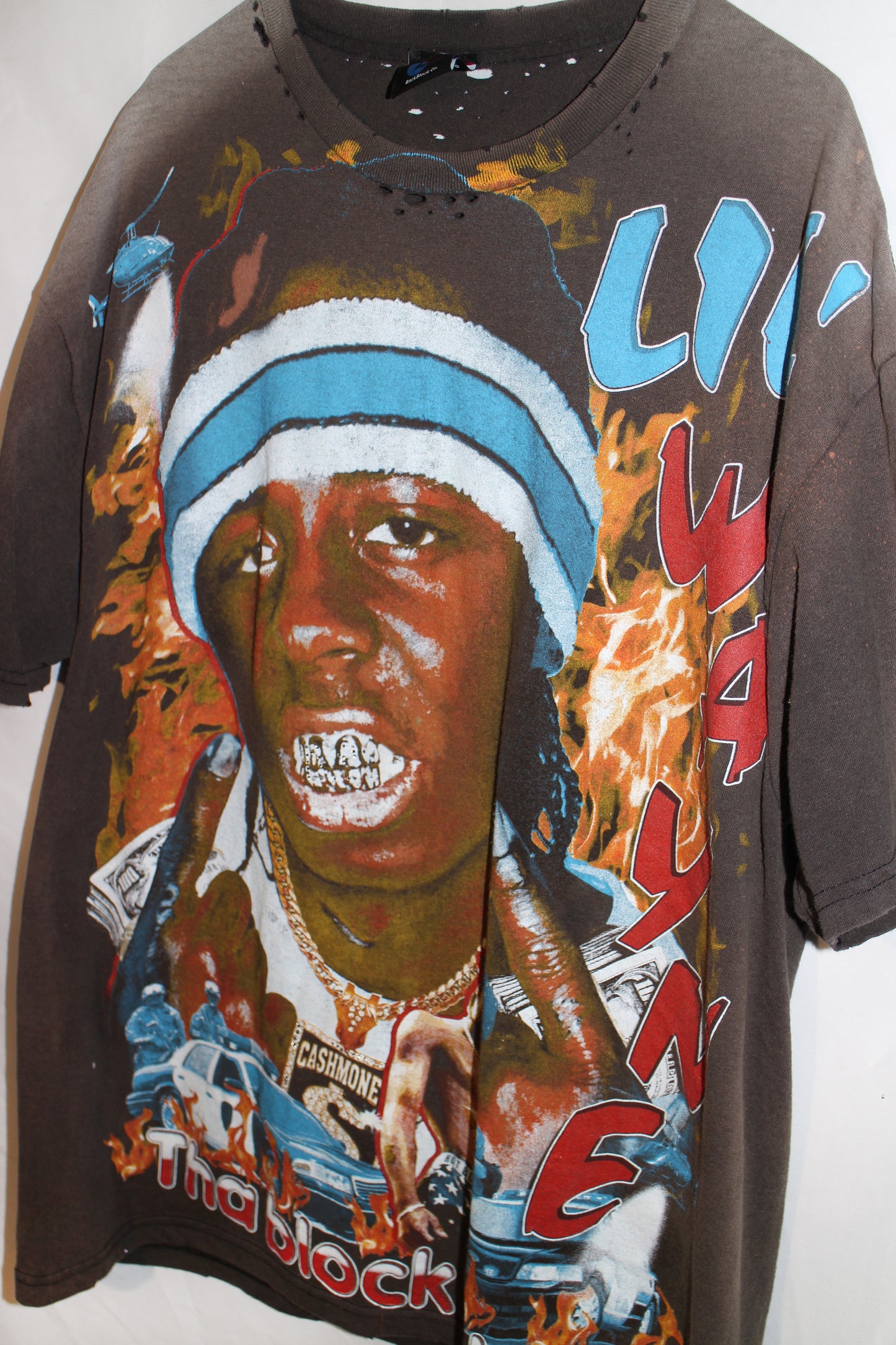 Faded/Distressed/Bejeweled Lil' Wayne Tee (XL)