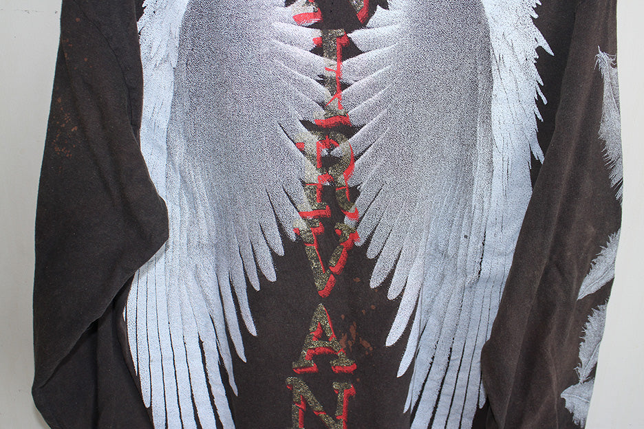 Kurt Nirvana L/S Faded & Distressed L/S T-Shirt (L)