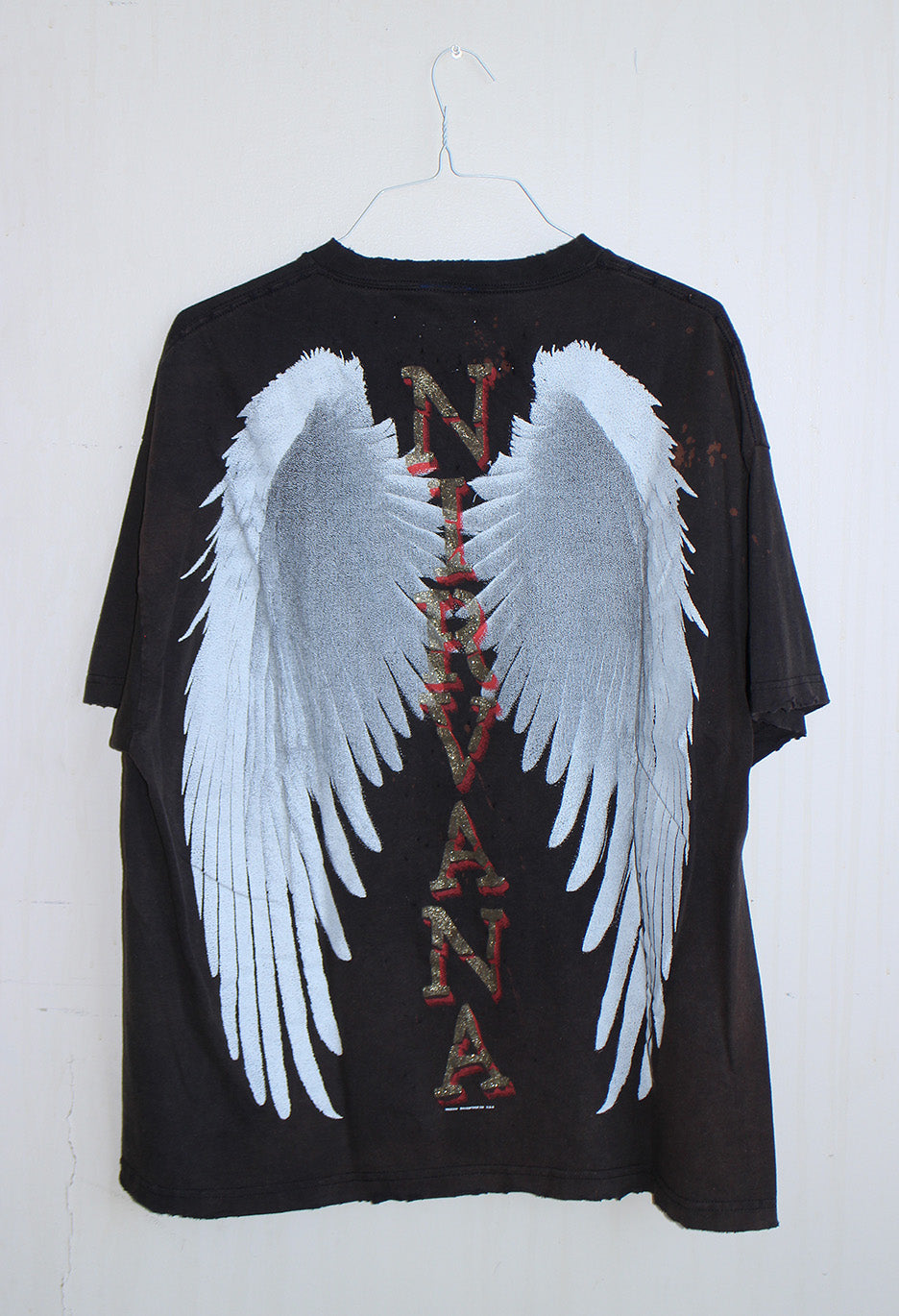 Kurt NIRVANA Faded & Distressed T-shirt (XL)