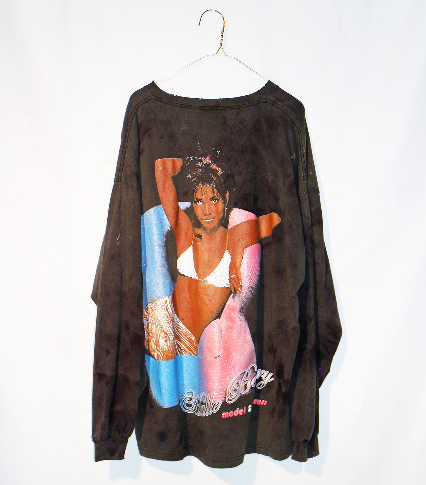 Faded/Bejewled/Distressed Halle Longsleeve Tee (3X)