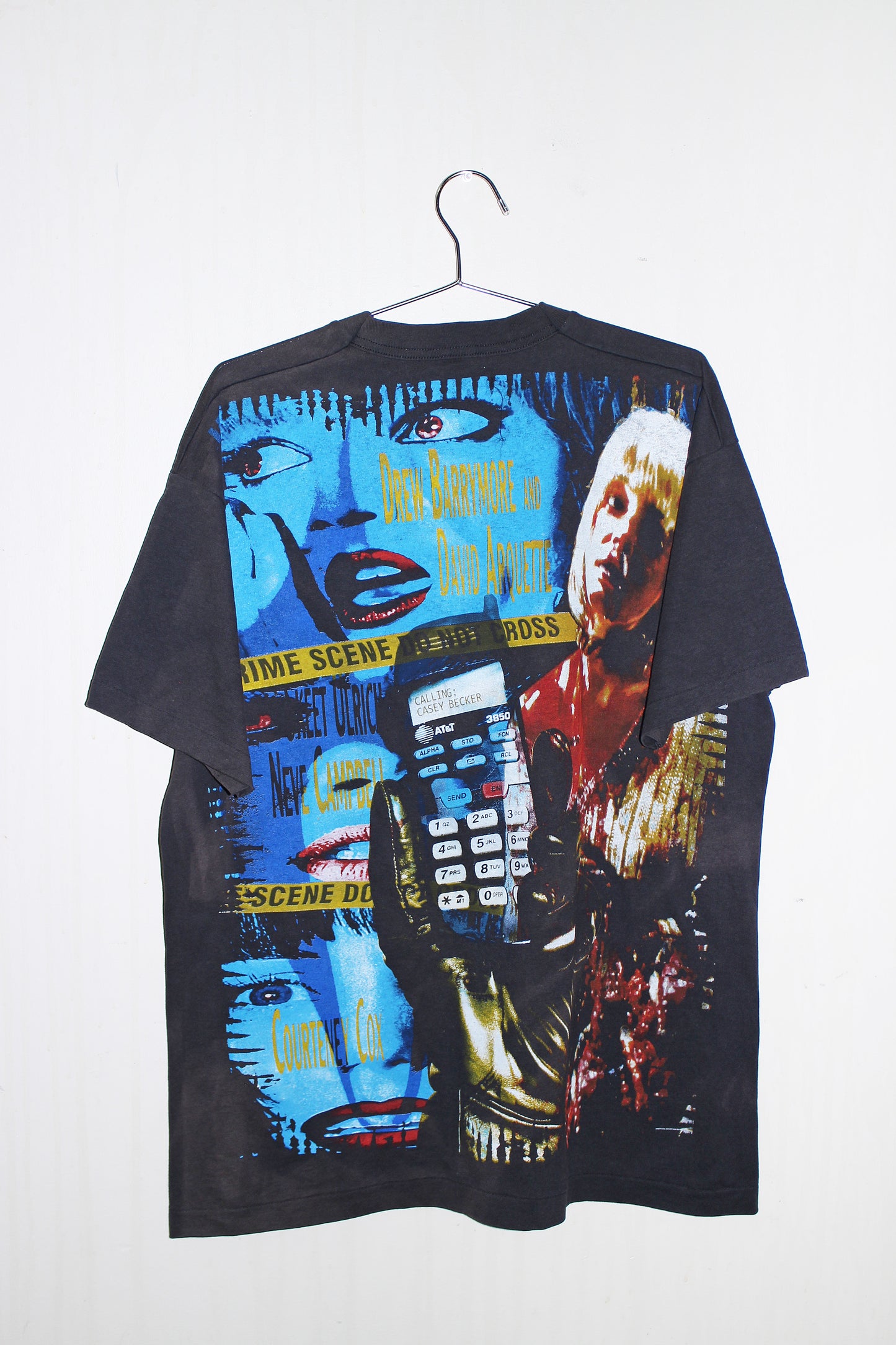 SCREAM/Ghostface on vintage faded single stitch tee (XL)