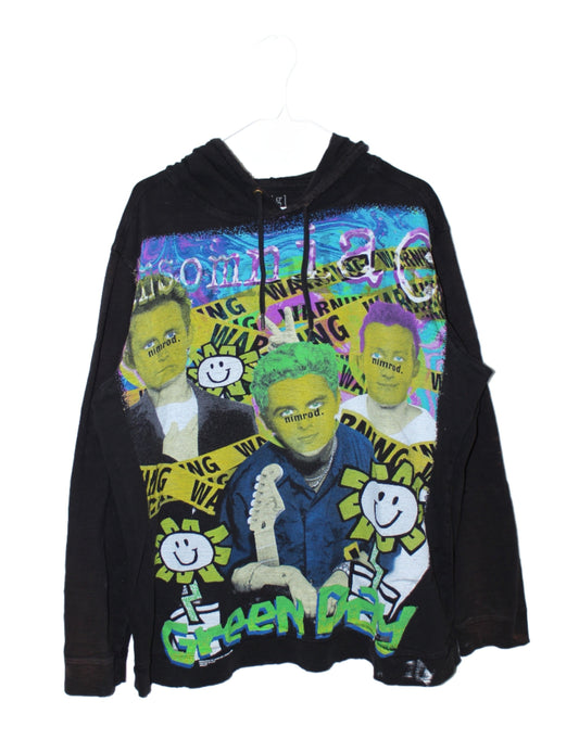 Green Day Distressed hooded L/S tee (L)