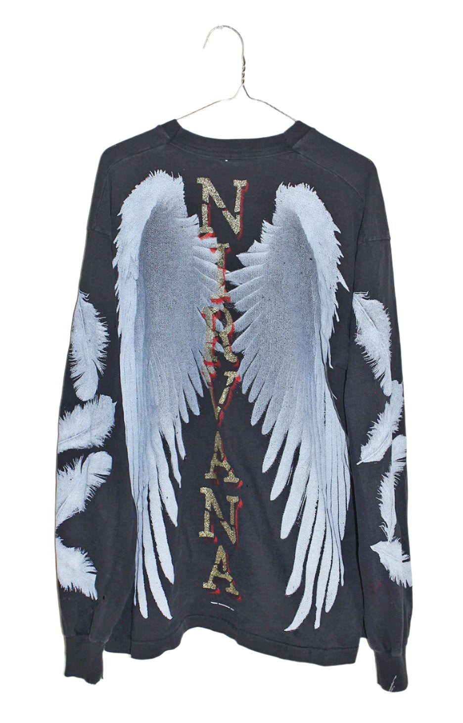 Kurt NIRVANA faded on vintage BVD L/S Shirt (XXL)