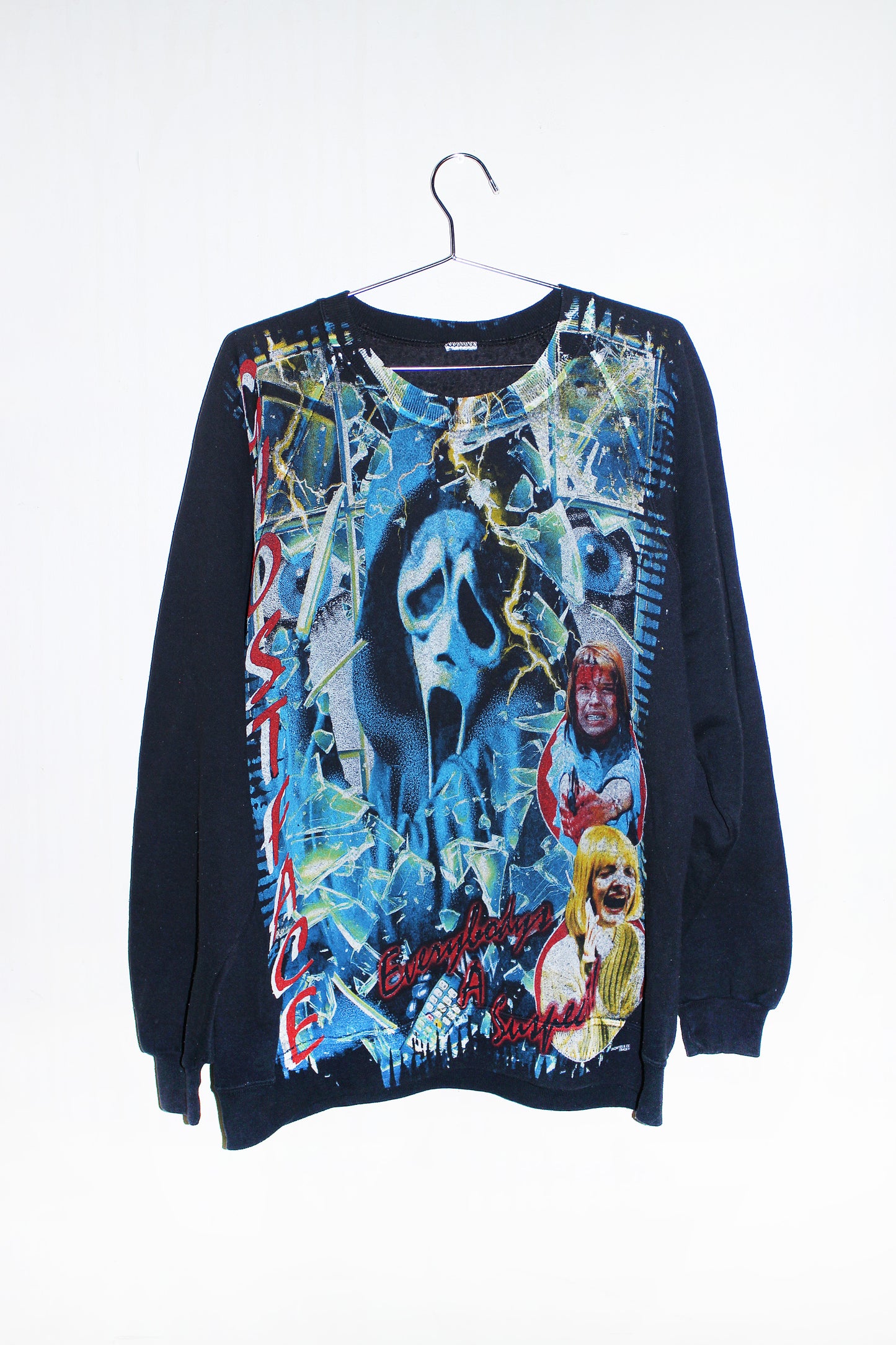 SCREAM/Ghostface on vintage sweatshirt (L)