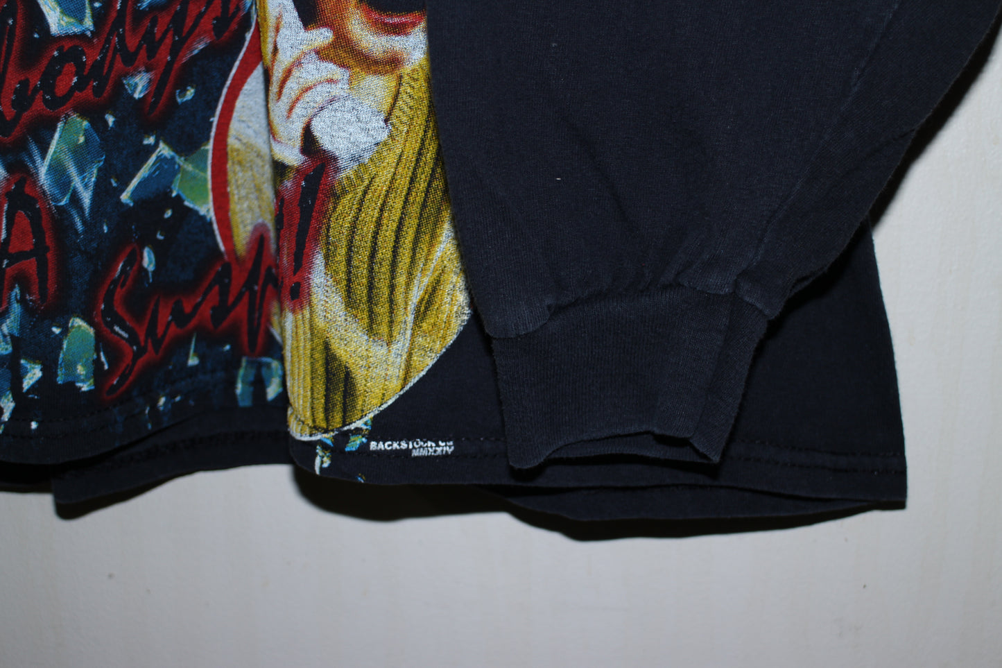 SCREAM/Ghostface on faded Black long sleeve Tee (2X)